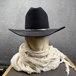 Black Cowboy Hat with Silver Band